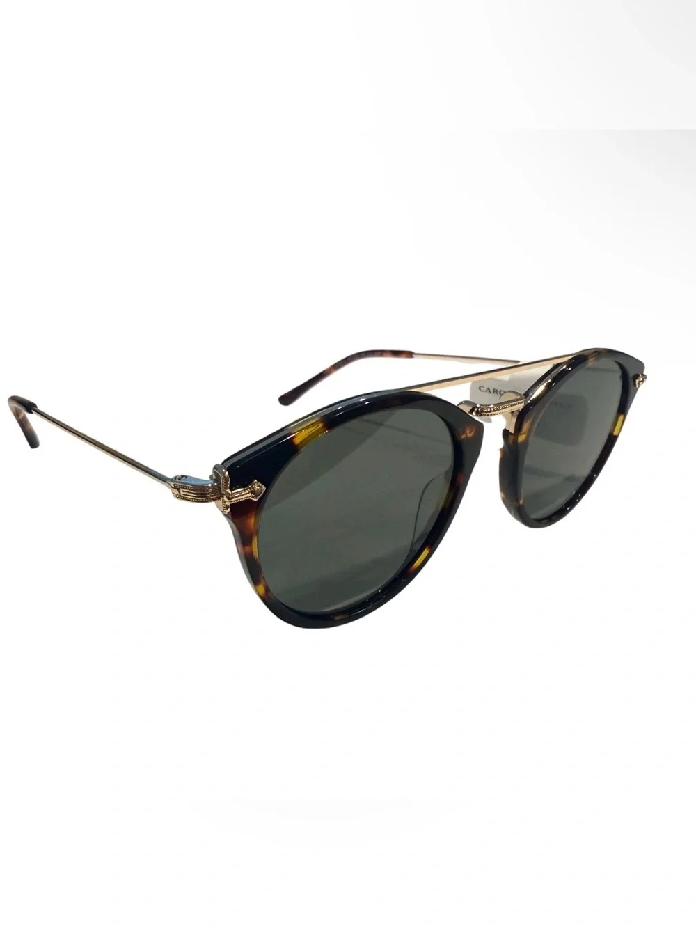 NEW Carolina Lemke Pax Demi Tortoiseshell Gold Accent Aviator Sunglasses CL9039